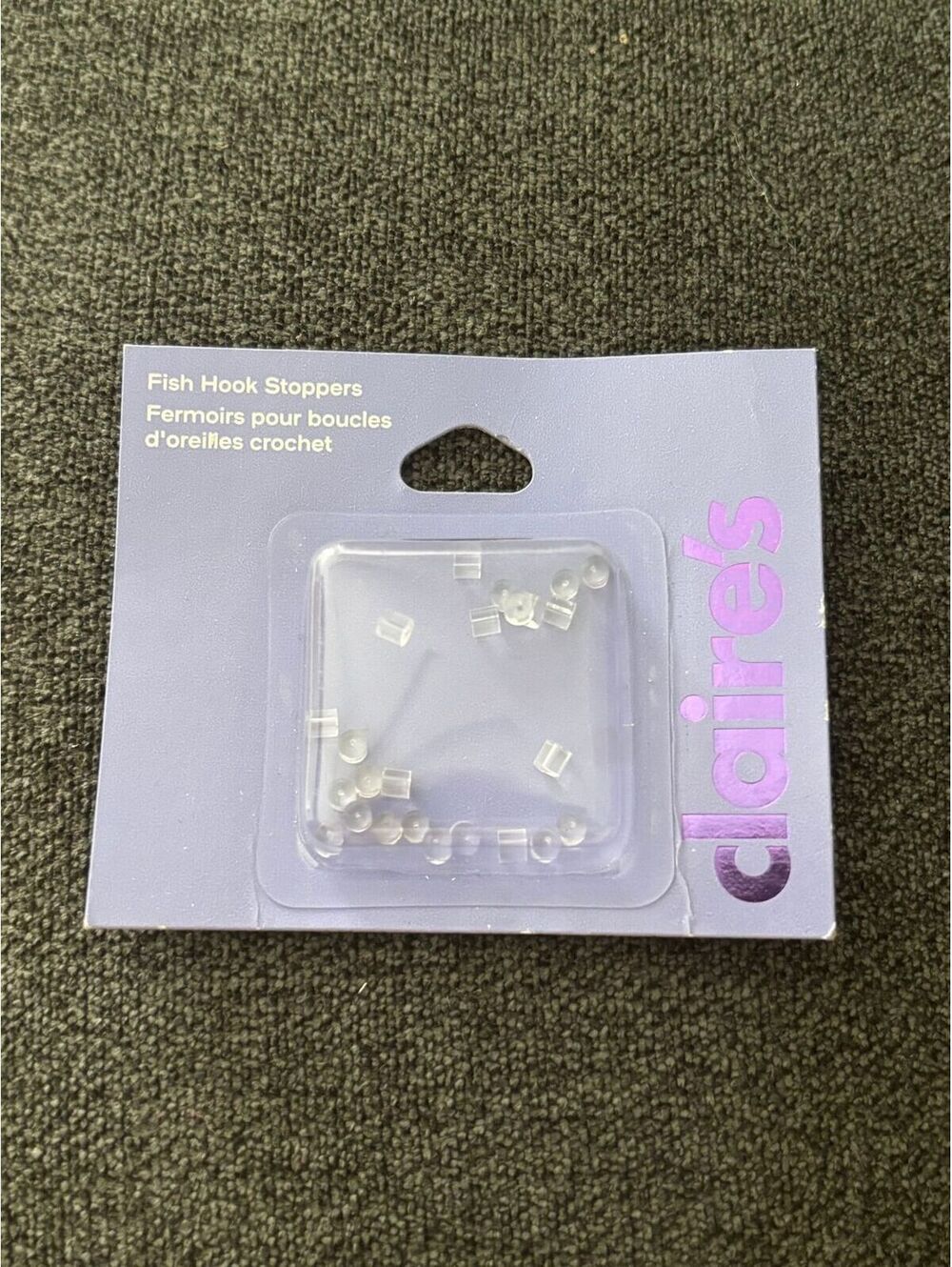 Claire's Clear Silicone Fish Hook Earring Stoppers Backs Replacement Pack